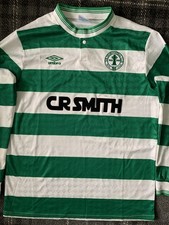Celtic Retro Home Shirt 1987/89 Long Sleeved Large Classic
