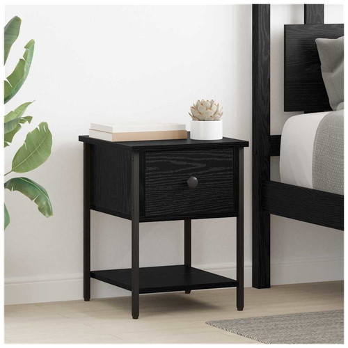 Bedside table black oak - table,