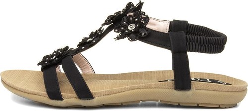 Womens black flower crochet - black,