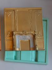 Dolls House Ornate Fire Place Wall Panel Silicone Rubber Mould 1 / 12th Scale