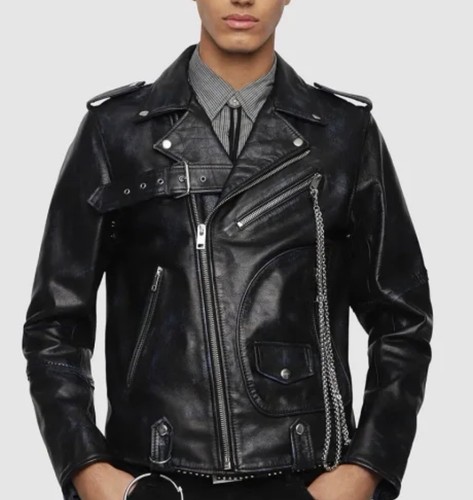 Diesel biker navy leather - biker,