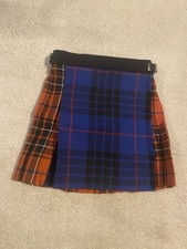 Kids Kilt Made In Scotland Size 1-2 Years Mixed Tartan 100% Wool