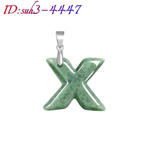 Myanmar jadeite letter pendant - myanmar,