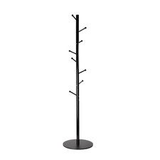 Black Metal Coat Rack Free Standing Tree Hanger 8 Hooks Durable Clothes Stand