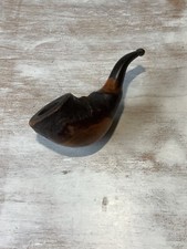 Tobacco Smoking Estate Pipe Carved Cherry Wood Antique Austrian All One Piece