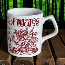 Vintage Prince of Wales Investiture Mug 1st July 1969 Royalty -Welsh Dragon VGC