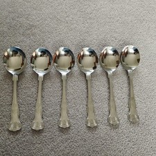 6 Viners Kings Pattern soup spoons 17cm Stainless Steel vgc