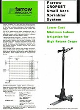 Farrow Irrigation Cropset Small Bore Sprinkler System Leaflet / Brochure  7105E