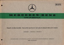 MERCEDES-BENZ LP2223 6X4 ~ 1967 Chassis & Body PARTS LIST Catalogue Book 30 070