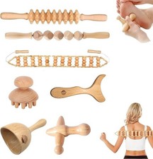 HTT GLOBAL Wood Therapy Massage Tools for Body Contouring & Shaping (7 Pcs)