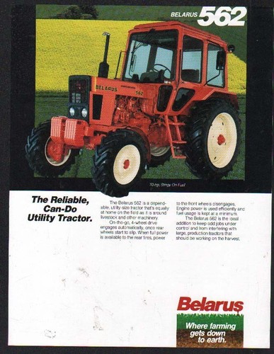 Belarus 562 tractor brochure - belarus,