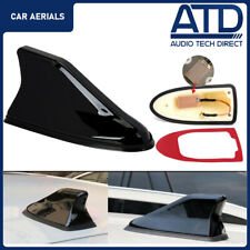 Shark Fin Aerial Gloss Black Universal Fit Car Roof Antenna FM Screw On Adhesive