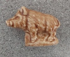 Vintage Wade Wild Boar Pig Whimsie Ornament Brown Animal Decorative English