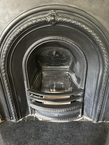 Antique cast iron fireplace - iron,