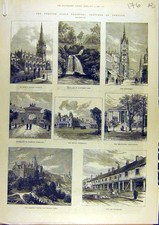 Original Old Antique Print