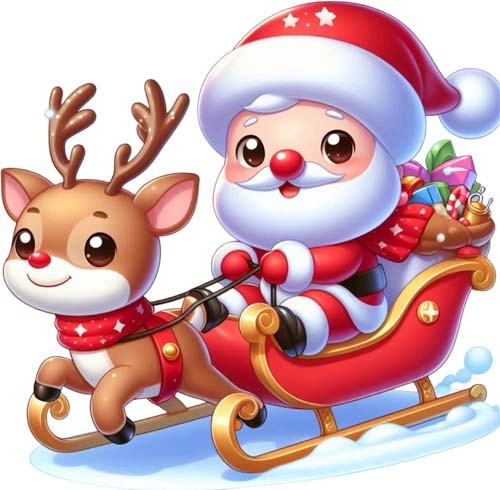 Christmas santa reindeer - christmas,