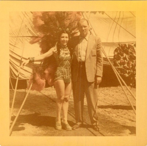 Circus showgirl man in suit - man,