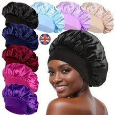 Women Long Hair Care Satin Bonnet Night Sleep Hat Cap Silk feel Head Wrap Turban