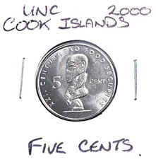 @@@ A SUPERB UNC 2000 COOK ISLANDS FIVE CENTS   @@@ 