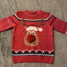 Boys Red Knitted Rudolph Xmas