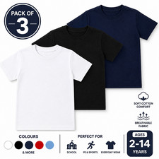 Pack of 3 Kids Plain T Shirts