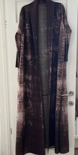 BNWOT LADIES BEAUTIFUL ABSTRACT DESIGN BROWN OPEN ABAYA. LENGTH 58”