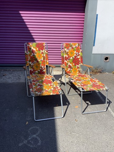 Vintage floral sunloungers - floral,