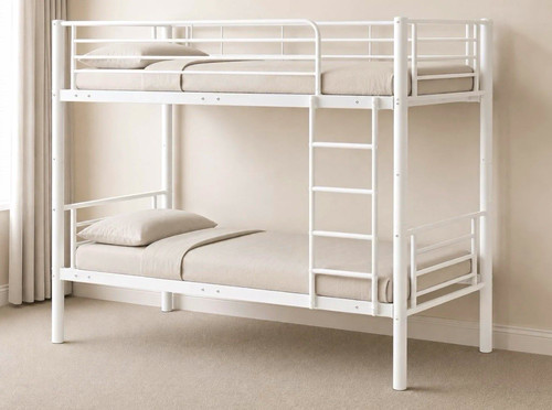 White metal single bunk - white,