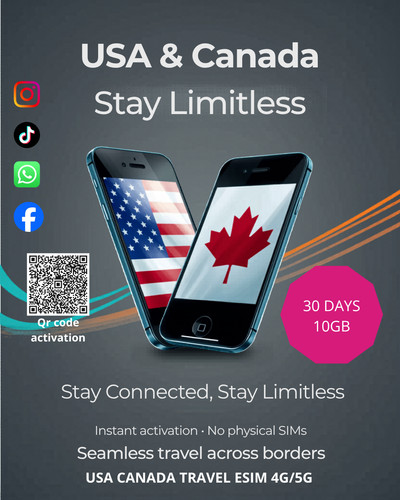 Usa canada esim - 10gb, 30