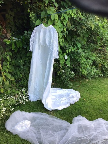 1950s white old lace - white, wedding