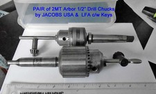 PAIR of 2MT JACOBS USA No:34-06 Drill Chuck & Key 1/2" Capacity + LFA Ditto