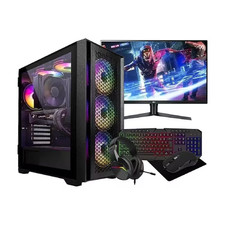 Gaming Computer Bundle i5, 16GB RAM, 128GB SSD + 1TB HDD, GT 730, 6 Fan RGB UK