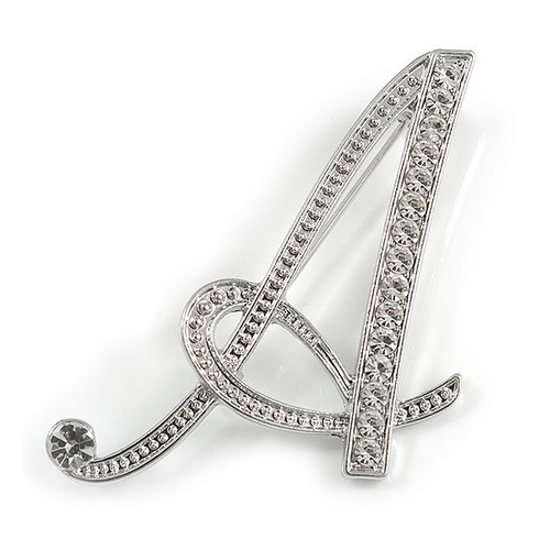 Rhodium plated clear - 'a',