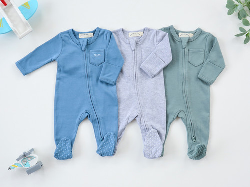Organic cotton zip babygrow - , /