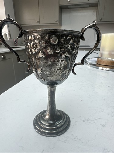 Silver plate baby trophy - plate,