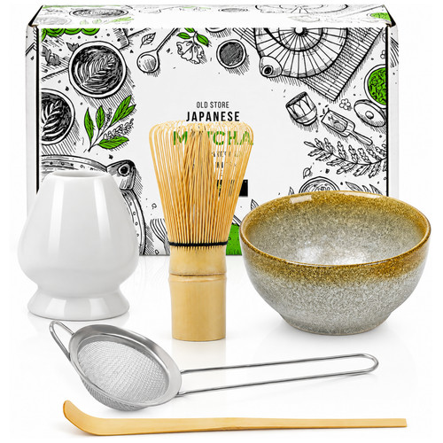 5pc matcha tea set ceramic - 5pc,