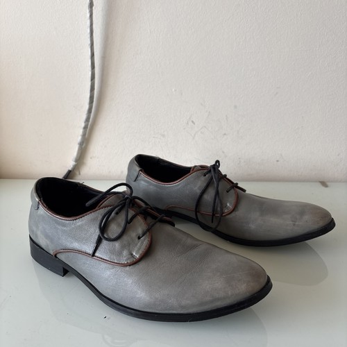 Dune mens grey leather derby - dune,
