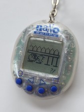 Tamagotchi Nano Puppy CLEAR White Blue Virtual Pet Vintage 1997 Playmates RARE