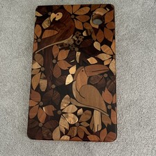 Wooden Chopping Board With Bird & Flower Design From Costa Rica