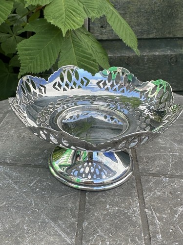 Vintage silver plate - plate, pierced