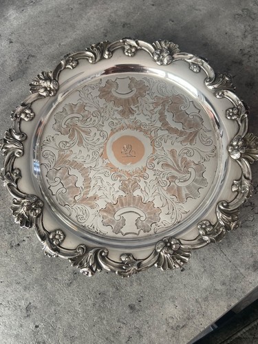 Victorian silver plate card - victorian,