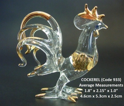 Glass cockerel rooster hand - glass,