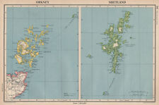 SCOTLAND. Orkney & Shetland Islands. BARTHOLOMEW 1944 old vintage map chart