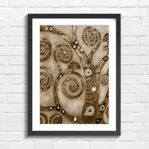Golden art nouveau spiral tree - art,