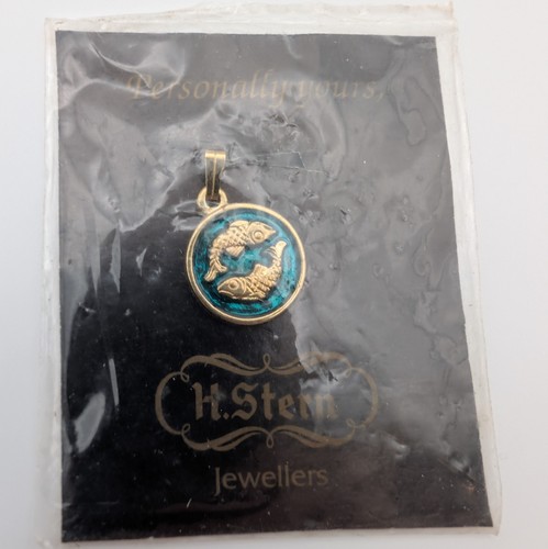 Vintage enamel pisces pendant - vintage,
