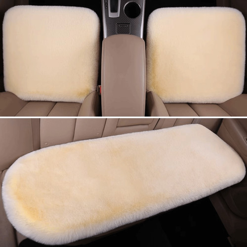 Fluffy sheepskin car seat - car,