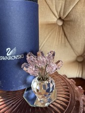 Swarovski Crystal Beautiful Bunch Of A Dozen Pink Roses VGC Height 6cm