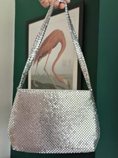 Vintage House Of Fraser Silver Chainmail Metallic Shoulder Bag Y2K Evening 