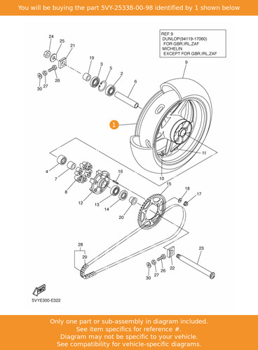 Yamaha cast wheel rear - yamaha,