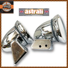 Pair Adjustable Chrome Door Bullet Torpedo Mirrors Direct Fit CLASSIC MINI